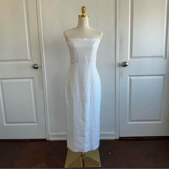 REFORMATION NWOT Frankie White Linen Dress - tailored for a PETITE girlie! - Picture 3 of 7